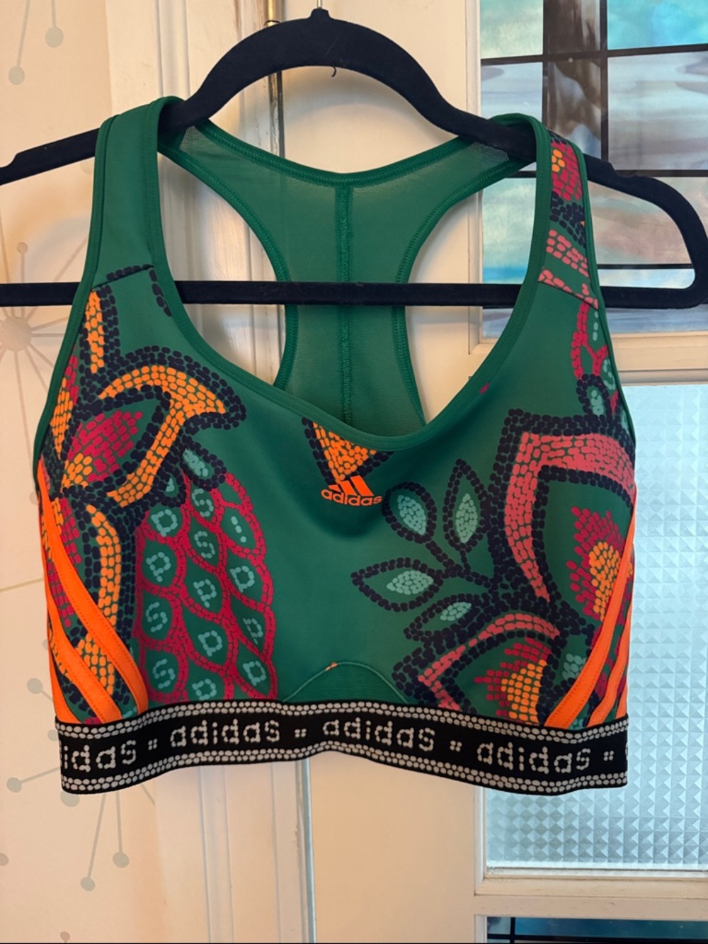Adidas Farm Rio Green Floral-Print Racerback Sports Bra and Pants